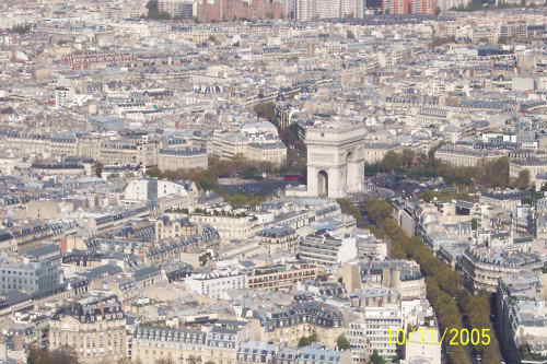Den store triumfbue set fra Eiffeltrnet