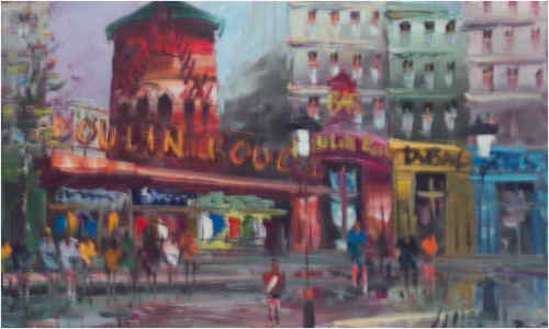 Moulin Rouge - af en kunstner p Place du Tertre